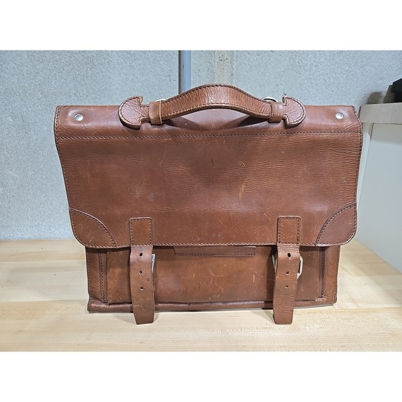 European Natural Leather Bags Messenger Business Travel (No Strap 1 Buckle) VTG